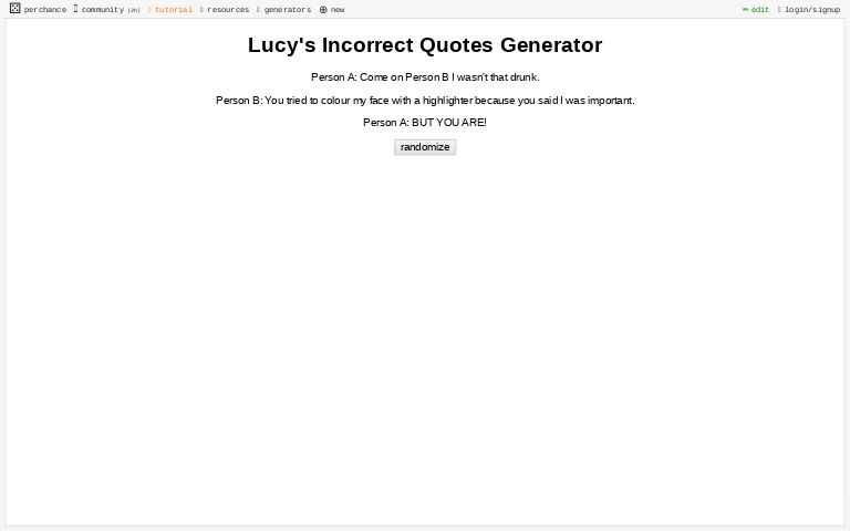 Lucy's Incorrect Quotes Generator ― Perchance