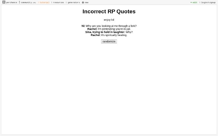 Incorrect RP Quotes ― Perchance Generator