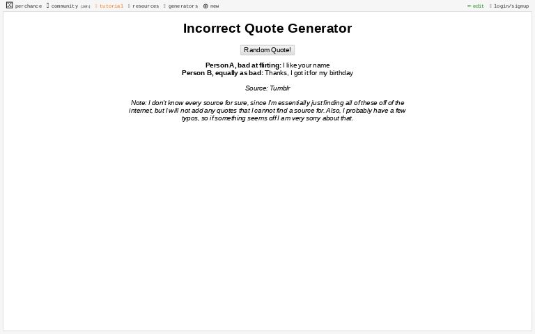 Incorrect Quote Generator ― Perchance