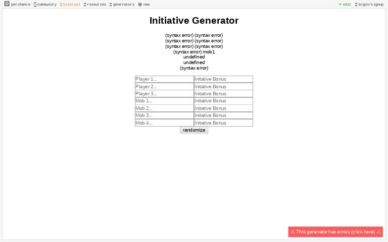 Initiative Generator