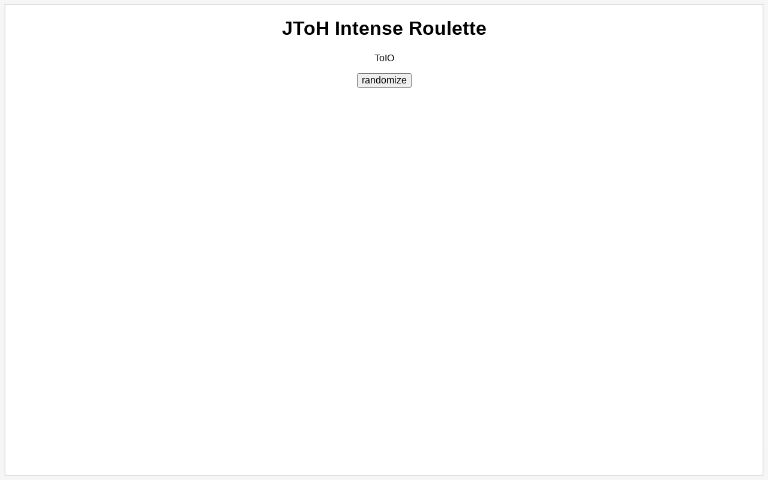 JToH Intense Roulette ― Perchance Generator