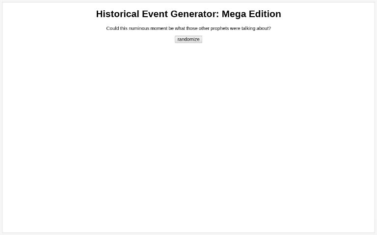 Historical Event Generator: Mega Edition