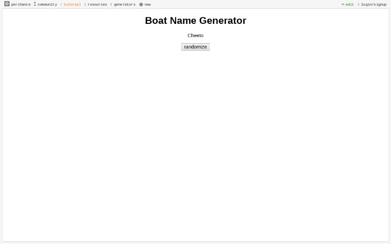 Boat name generator perchance