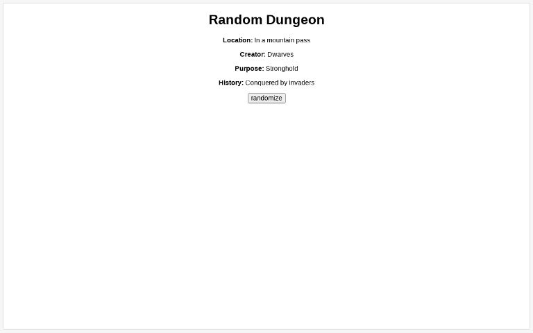Random Dungeon ― Perchance Generator