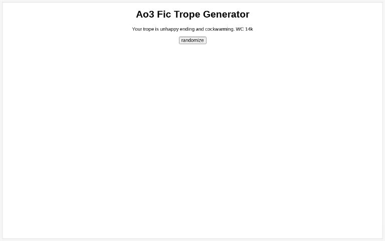 Ao3 Fic Trope Generator