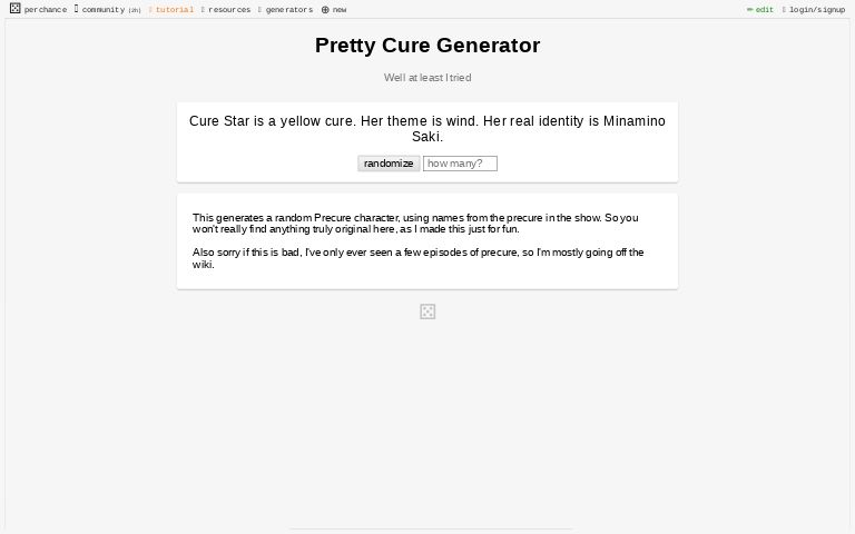 Pretty Cure Generator Perchance