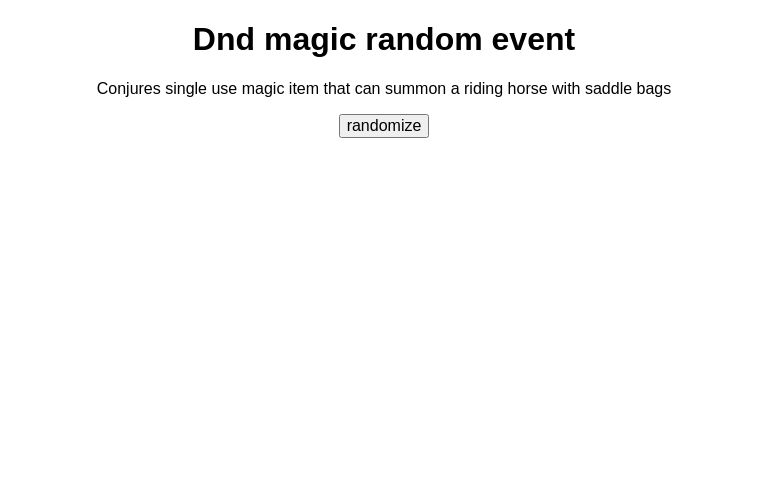 Dnd magic random event ― Perchance Generator