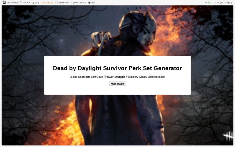 dead by daylight random perk generator