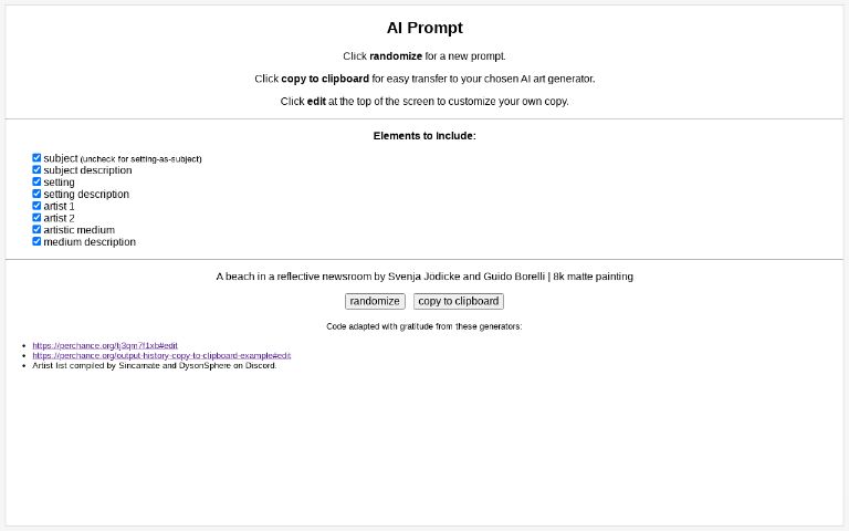 AI Prompt ― Perchance Generator