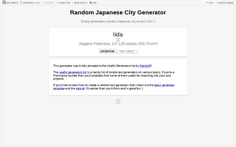 Random Japanese City Generator Perchance