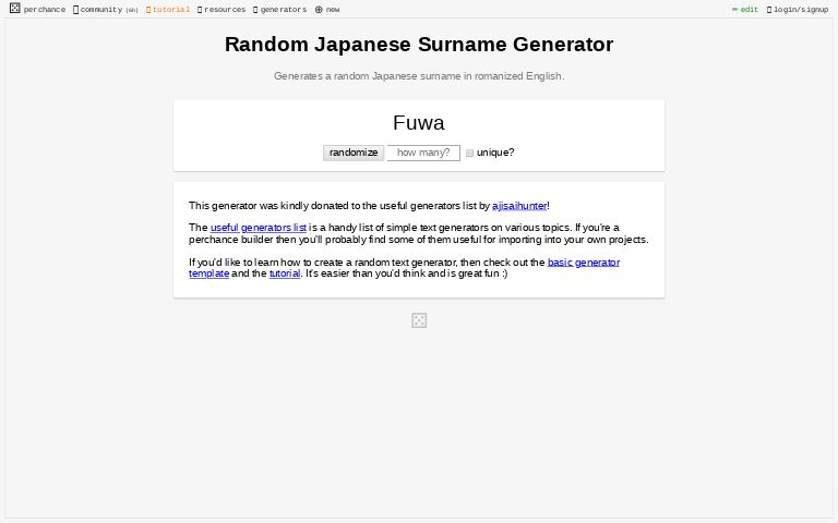 Random Japanese Surname Generator Perchance