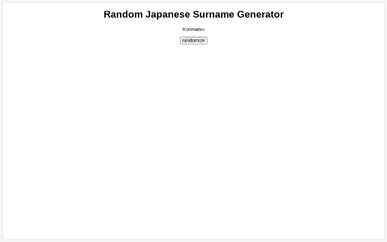 random-japanese-surname-generator