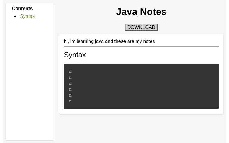 Java Notes ― Perchance Generator