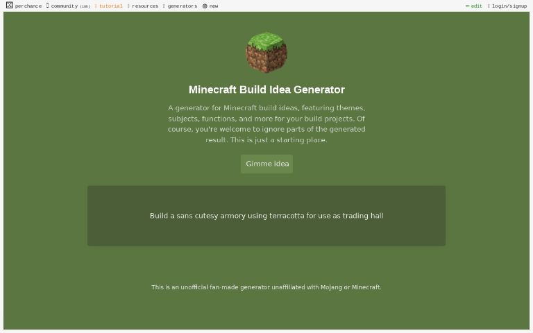 Minecraft Build Idea Generator