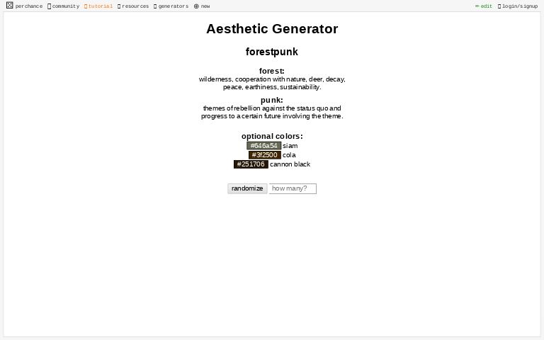 Aesthetic Generator Perchance