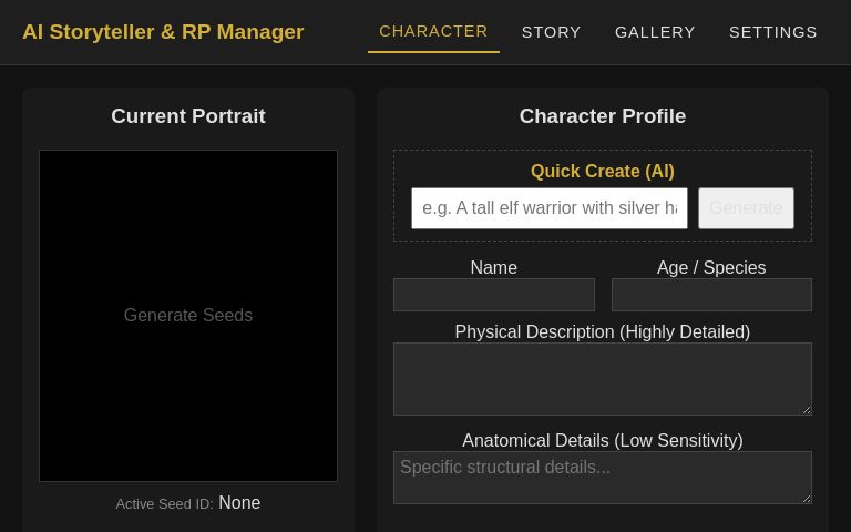AI Storyteller & RP Manager ― Perchance Generator