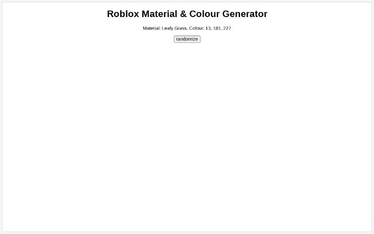 Roblox Material Generator