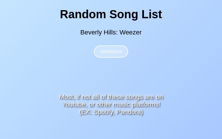 Random Song Generator