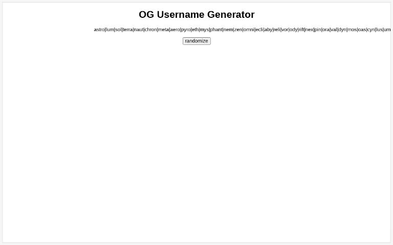 OG Username Generator