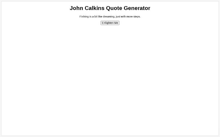 John Calkins Quote Generator ― Perchance