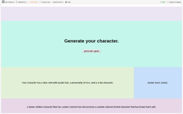 Generate your character.