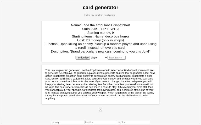 card generator