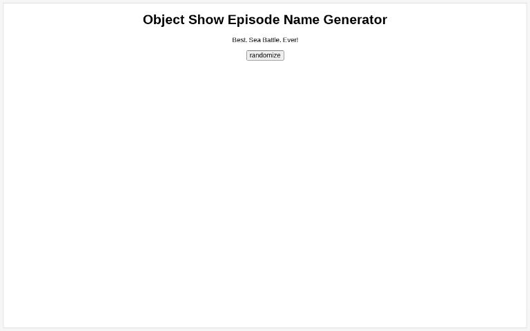 object-show-episode-name-generator