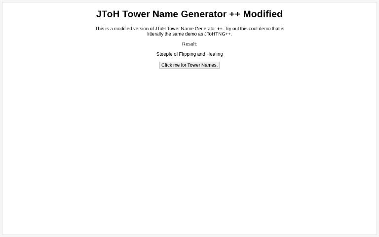 JToH Tower Name Generator ++ Modified