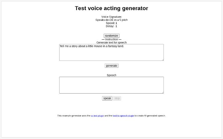 Test voice acting generator