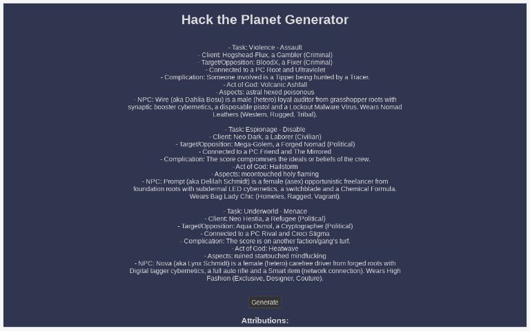 Hack the Planet Generator