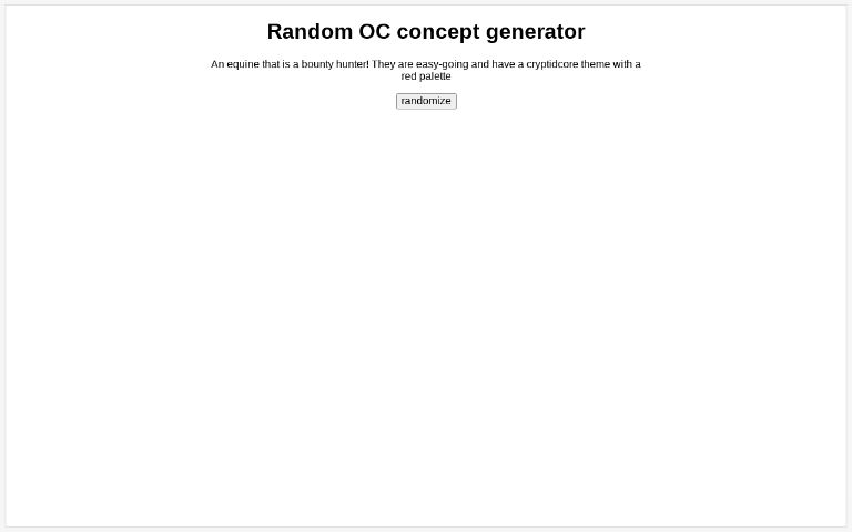 Random OC concept generator