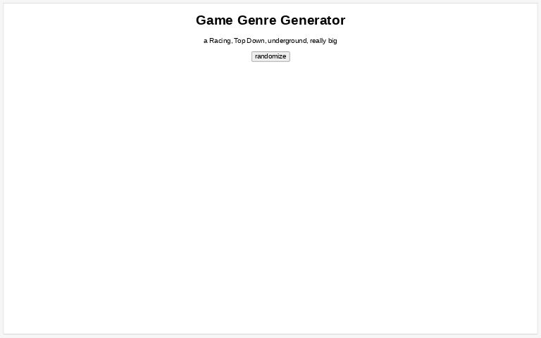 Game Genre Generator