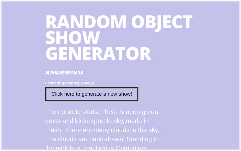Random Object Show Generator