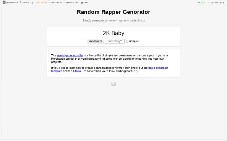 Random Rapper Genorator ― Perchance Generator