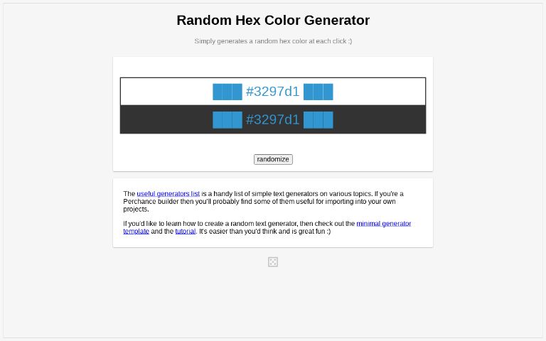 Random Hex Color Generator
