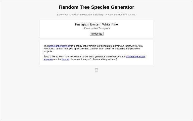 Random Tree Species Generator