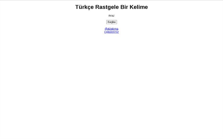 turkce rastgele bir kelime perchance generator