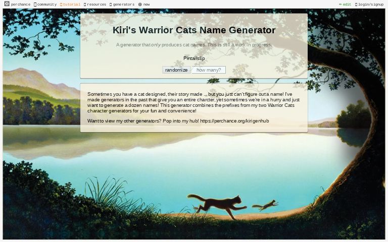 Warrior cat name generator