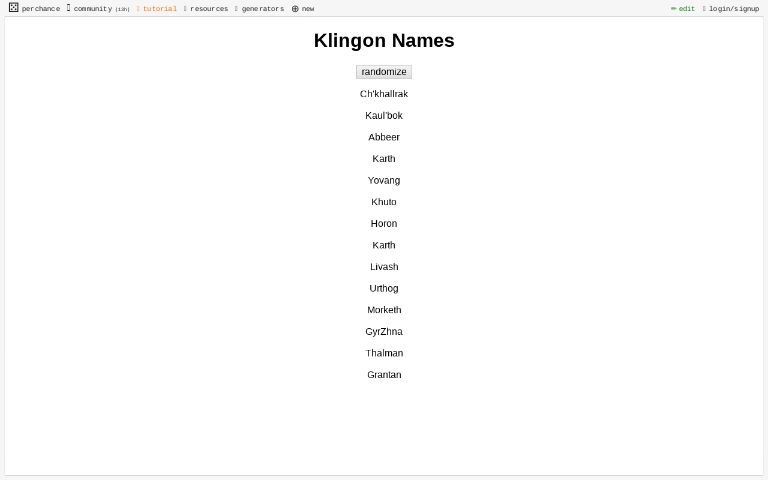 Klingon Names ― Perchance Generator