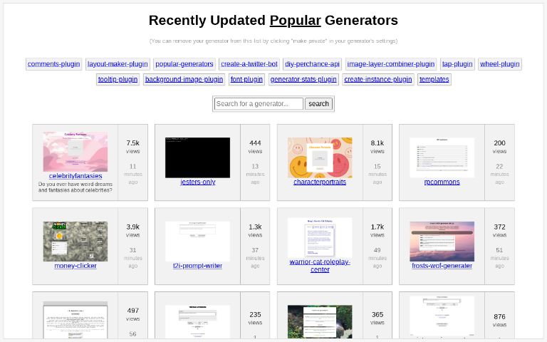 Recently Updated Popular Generators