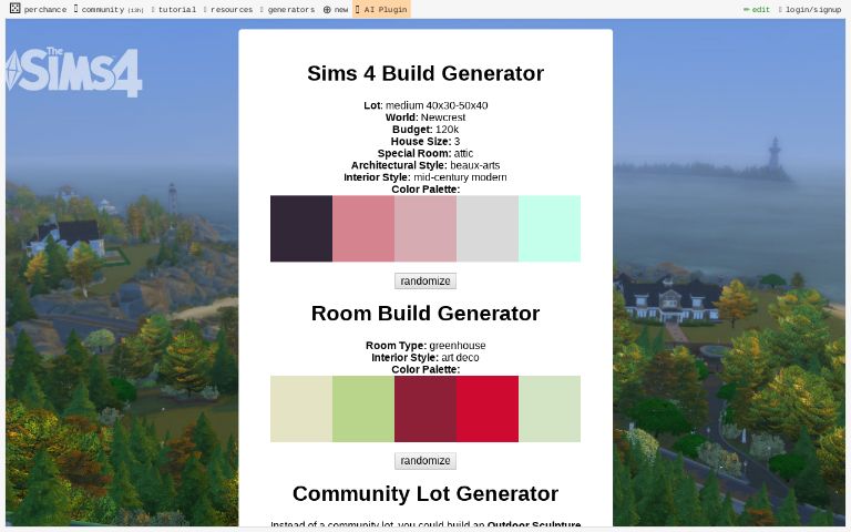 Sims 4 Build Generator