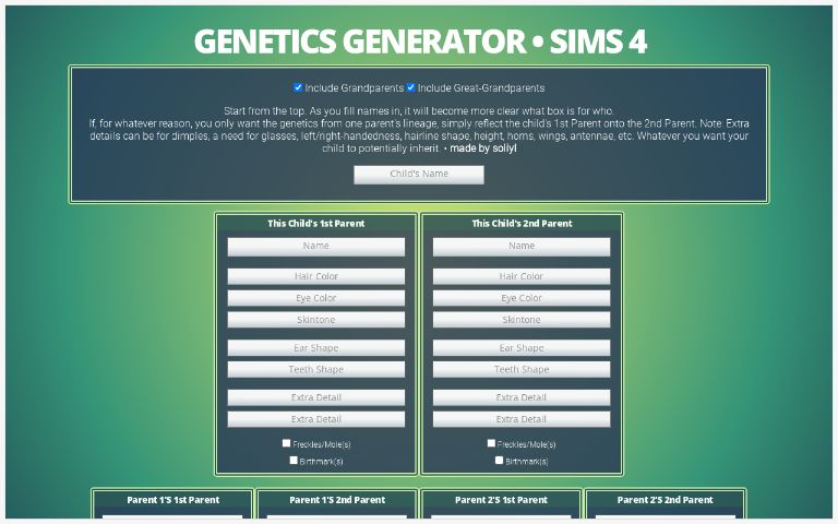 Genetics Generator • Sims 4