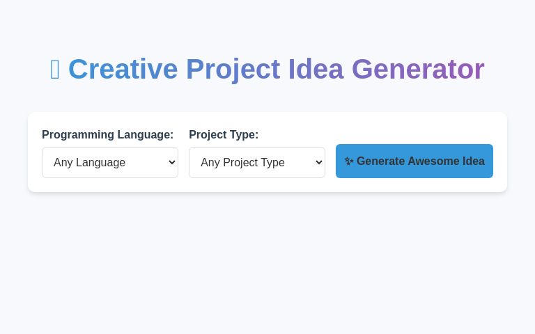 🚀 Creative Project Idea Generator