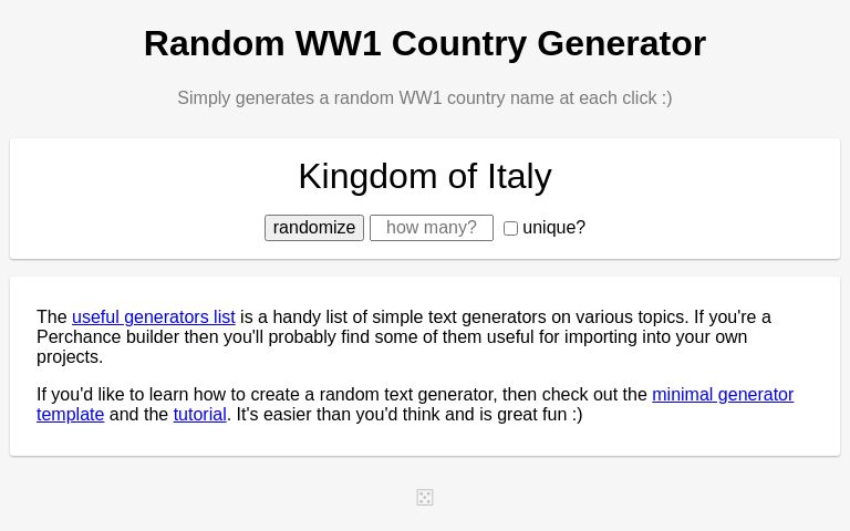 Random WW1 Country Generator