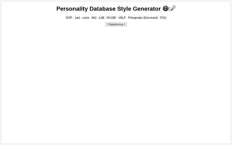 Personality Database