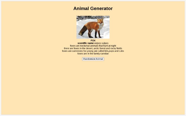 Animal Generator