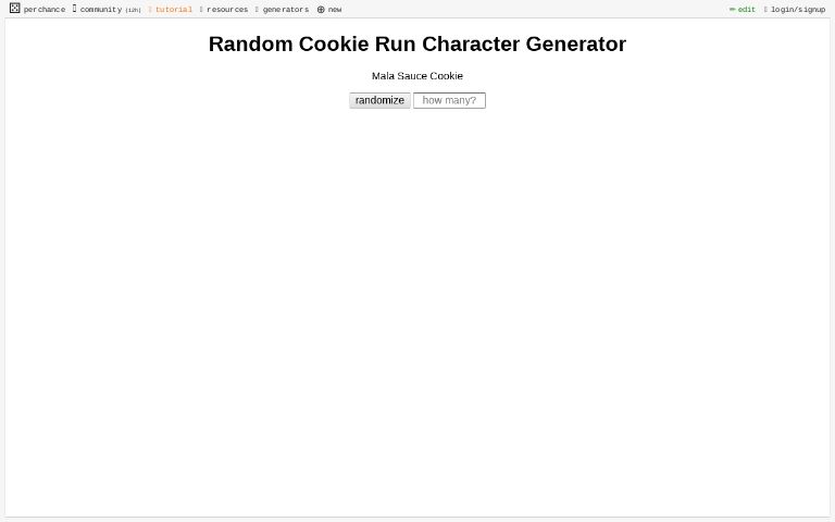 Random Cookie Run Character Generator Perchance