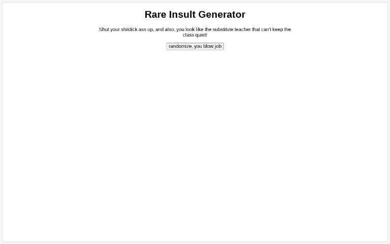 Rare Insult Generator