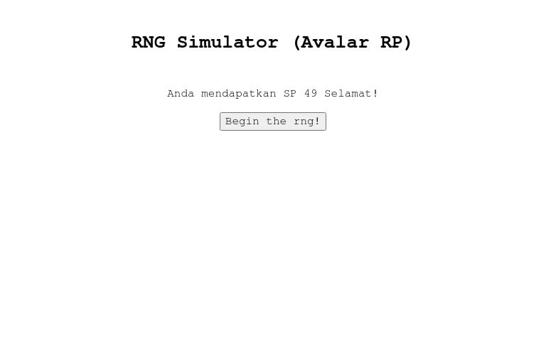 RNG Simulator (Avalar RP) ― Perchance Generator