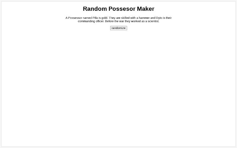 Random Possesor Maker ― Perchance Generator